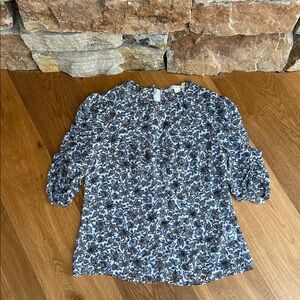 Veronica Beard Printed Sheer Blouse